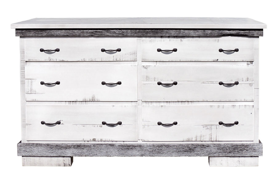 silver slate six drawer dresser