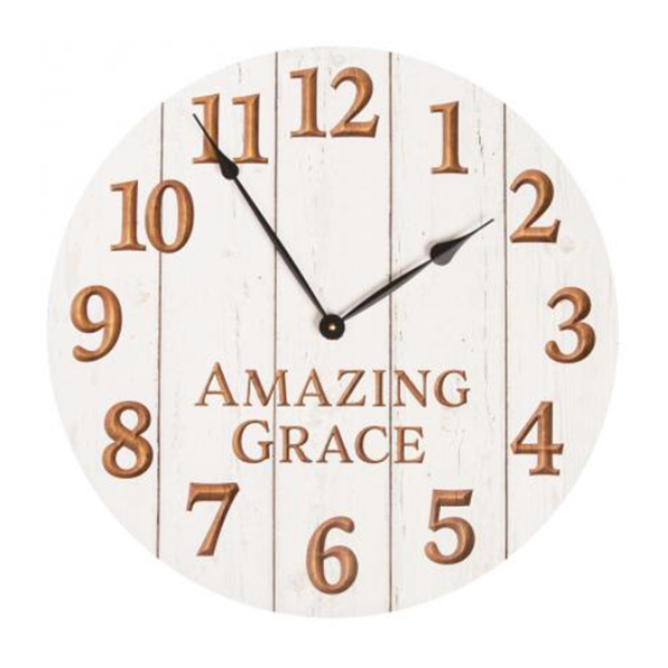 amazing grace wooden clock