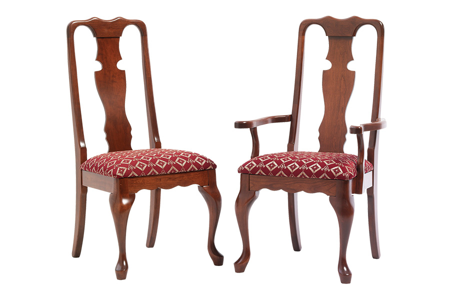 queen victoria dining side chair and queen victoria dining arm chair