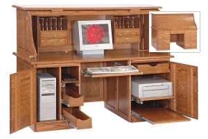 sixty six inch computer rolltop desk